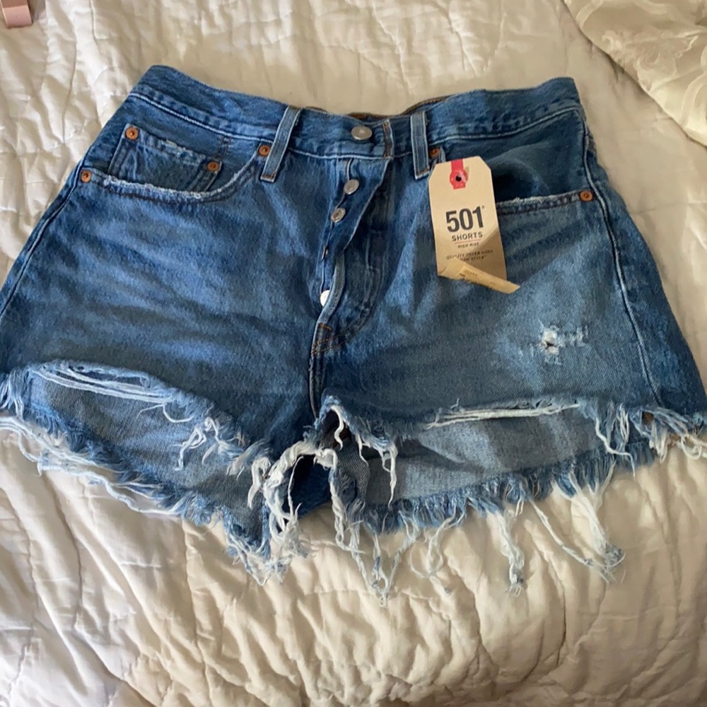 Levis 501 distresses  Demin Shorts